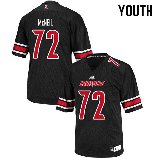 Youth Louisville Cardinals #72 Lukayus McNeil College Football Jerseys Sale-Black